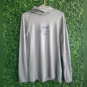 AFTCO Men's Gray Performance Fishing Hoodie Size M
